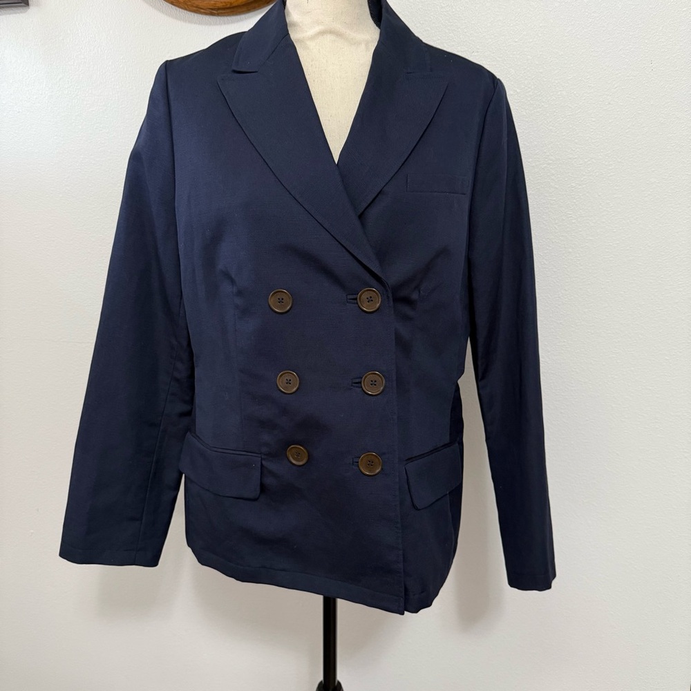 Brooks Brothers navy blue double breasted classic blazer jacket size 12